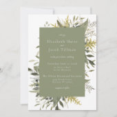 Botanische Waterverf Greenery Wedding Kaart (Voorkant)