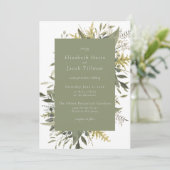 Botanische Waterverf Greenery Wedding Kaart (Staand voorkant)