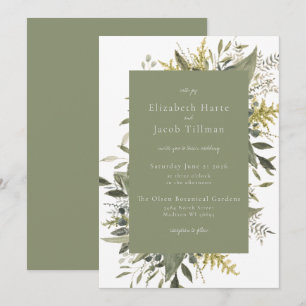Botanische Waterverf Greenery Wedding Kaart