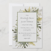 Botanische Waterverf Greenery Wedding Kaart (Voorkant)
