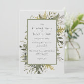 Botanische Waterverf Greenery Wedding Kaart (Staand voorkant)