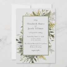 Botanische Waterverf Greenery Wedding