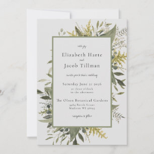 Botanische Waterverf Greenery Wedding Kaart