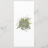 Botanische Waterverf Greenery Wedding Menu (Achterkant)