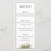 Botanische Waterverf Greenery Wedding Menu (Voorkant)