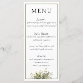 Botanische Waterverf Greenery Wedding Menu