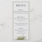 Botanische Waterverf Greenery Wedding Menu (Voorkant)
