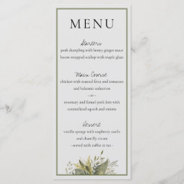 Botanische Waterverf Greenery Wedding Menu