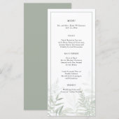 Botanische Waterverf Greenery Wedding Menu (Voorkant / Achterkant)