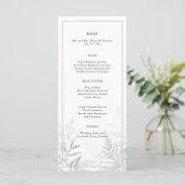 Botanische Waterverf Greenery Wedding Menu (Staand voorkant)