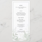 Botanische Waterverf Greenery Wedding Menu (Voorkant)