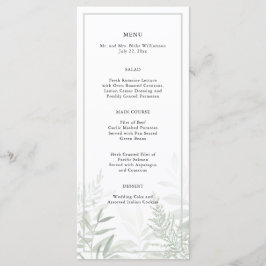 Botanische Waterverf Greenery Wedding Menu
