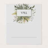 Botanische Waterverf Greenery Wedding Place Card Kaart (Buitenkant ongevouwen)