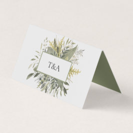 Botanische Waterverf Greenery Wedding Place Card Kaart