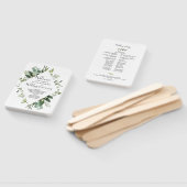 Botanische Waterverf Greenery Wedding Program Fan Handwaaier (Niet-gemonteerd)