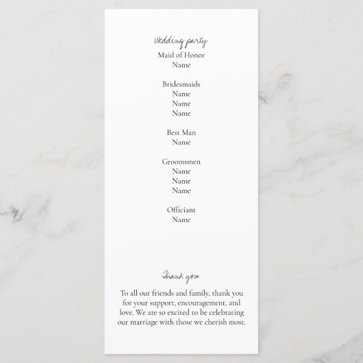 Botanische Waterverf Greenery Wedding Programme (Achterkant)