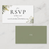 Botanische Waterverf Greenery Wedding RSVP Kaart (Voorkant / Achterkant)