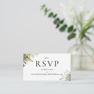 Botanische Waterverf Greenery Wedding RSVP Kaart
