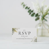 Botanische Waterverf Greenery Wedding RSVP Kaart (Staand voorkant)