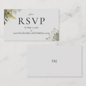 Botanische Waterverf Greenery Wedding RSVP Kaart (Voorkant / Achterkant)