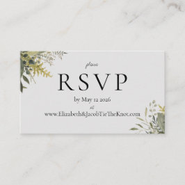 Botanische Waterverf Greenery Wedding RSVP Kaart