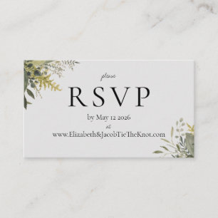 Botanische Waterverf Greenery Wedding RSVP Kaart