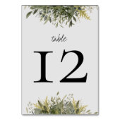 Botanische Waterverf Greenery Wedding Table Number Kaart (Achterkant)