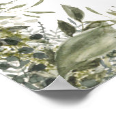 Botanische Waterverf Greenery Wedding Welcome Sign Poster (Hoek)