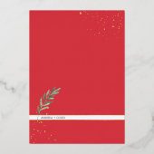 Botanische Waterverf Grieks kerstfeest Folie Uitnodiging (Achterkant)