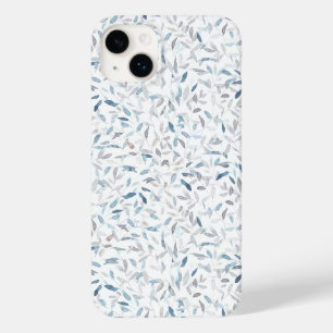 Botanische waterverf grijs blauw bladeren op wit Case-Mate iPhone 14 plus hoesje
