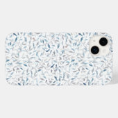 Botanische waterverf grijs blauw bladeren op wit Case-Mate iPhone case (Achterkant (horizontaal))