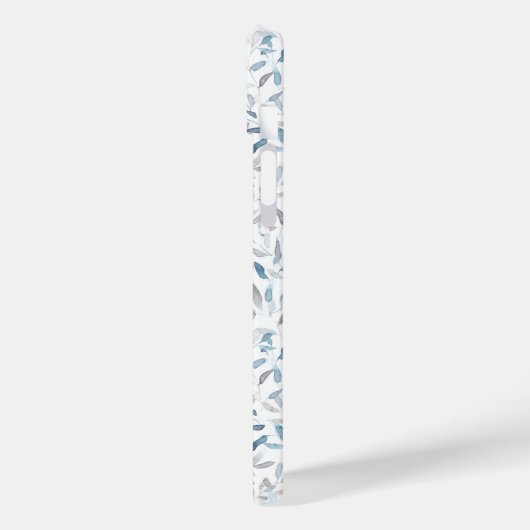 Botanische waterverf grijs blauw bladeren op wit Case-Mate iPhone case (Achterkant / Links)