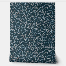 Botanische waterverf grijsblauwe bladeren op donke