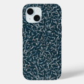 Botanische waterverf grijsblauwe bladeren op donke Case-Mate iPhone case (Achterkant)