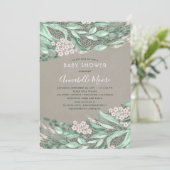 Botanische Waterverf groen Baby shower Kaart (Staand voorkant)