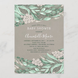 Botanische Waterverf groen Baby shower Kaart