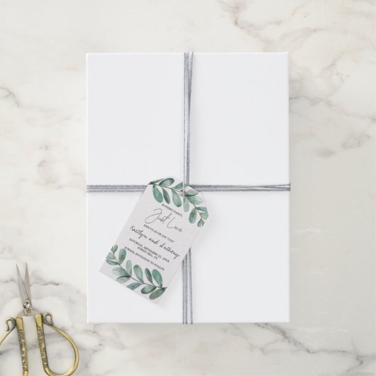 Botanische Waterverf groen Eucalyptus Gift Labels Cadeaulabel (Met Touw)