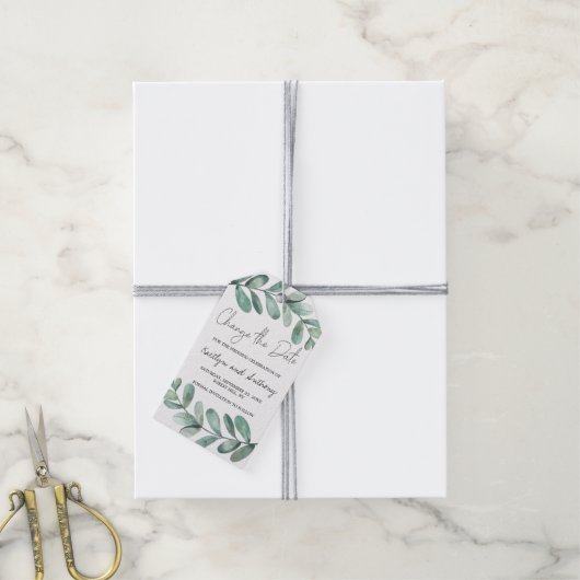 Botanische Waterverf groen Eucalyptus Gift Labels Cadeaulabel (Met Touw)