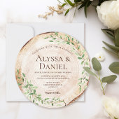 Botanische waterverf groen houten plak rustiek kaart