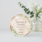 Botanische waterverf groen houten plak rustiek kaart (Staand voorkant)