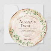 Botanische waterverf groen houten plak rustiek kaart (Voorkant)