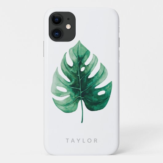 Botanische Waterverf Groen Monstera Leaf Case-Mate iPhone Case (Achterkant)