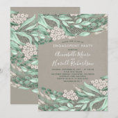 Botanische Waterverf Groen Verlovingsfeest Kaart (Voorkant / Achterkant)