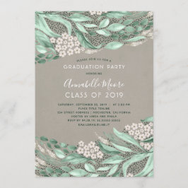 Botanische Waterverf Groene afstudeerfeest Kaart