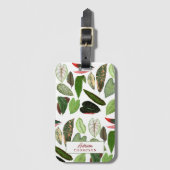 Botanische Waterverf groene bladeren Bagagelabel (Voorkant (verticaal))