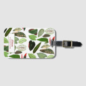 Botanische Waterverf groene bladeren Bagagelabel (Voorkant (horizontaal))