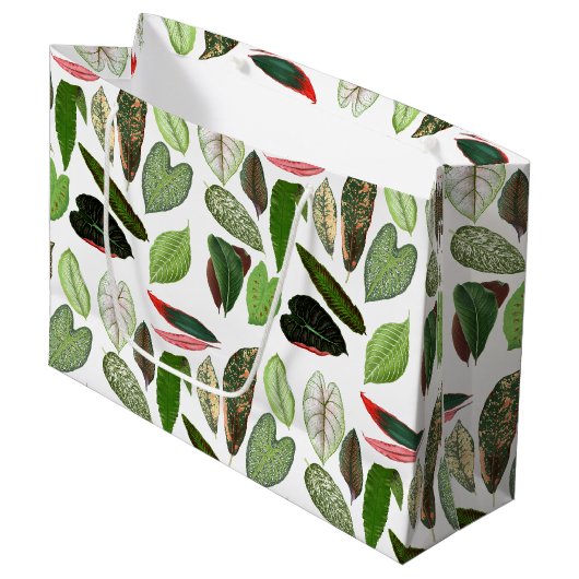 Botanische Waterverf groene bladeren Groot Cadeauzakje (Voorkant Gekanteld)