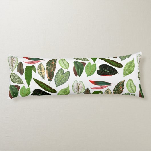 Botanische Waterverf  groene bladeren Lichaamskussen (Achterkant)