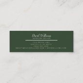 Botanische waterverf groene bladeren mini visitekaartje (Achterkant)