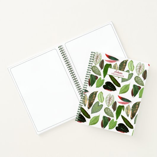 Botanische Waterverf  groene bladeren Notitieboek (Binnen)